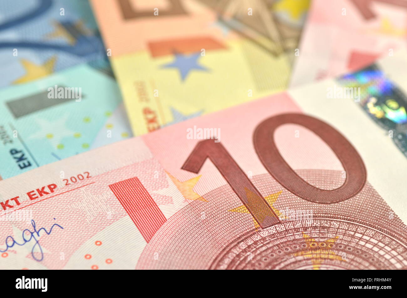 variety of euro banknotes Stock Photo