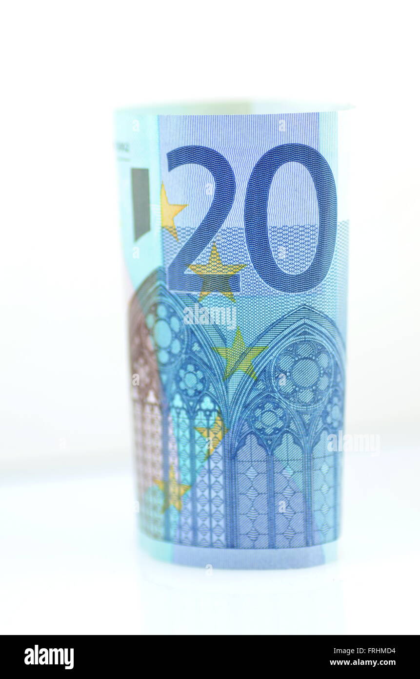 euro banknotes isolated on white background Stock Photo - Alamy