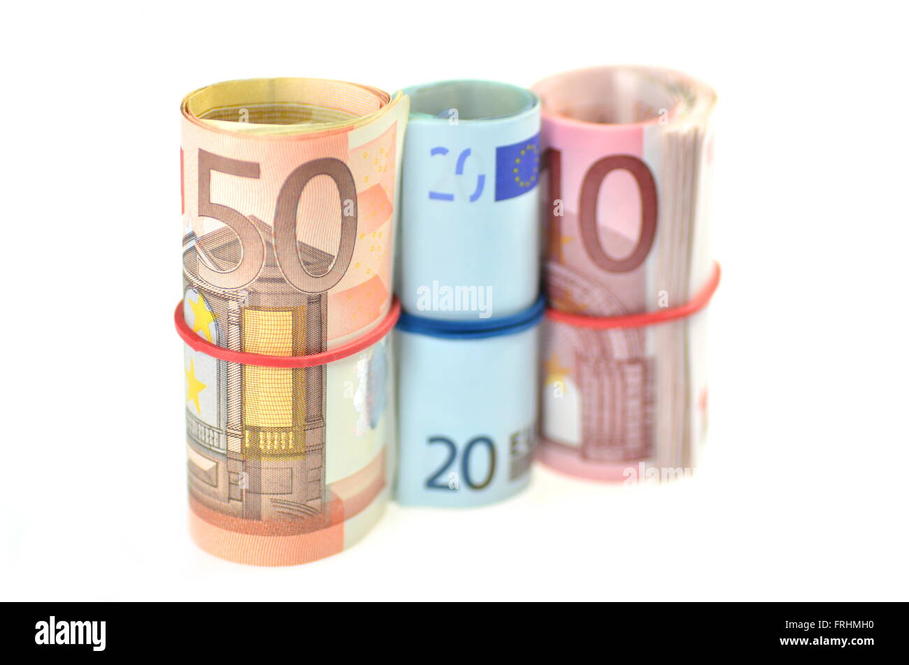 euro banknotes isolated on white background Stock Photo - Alamy