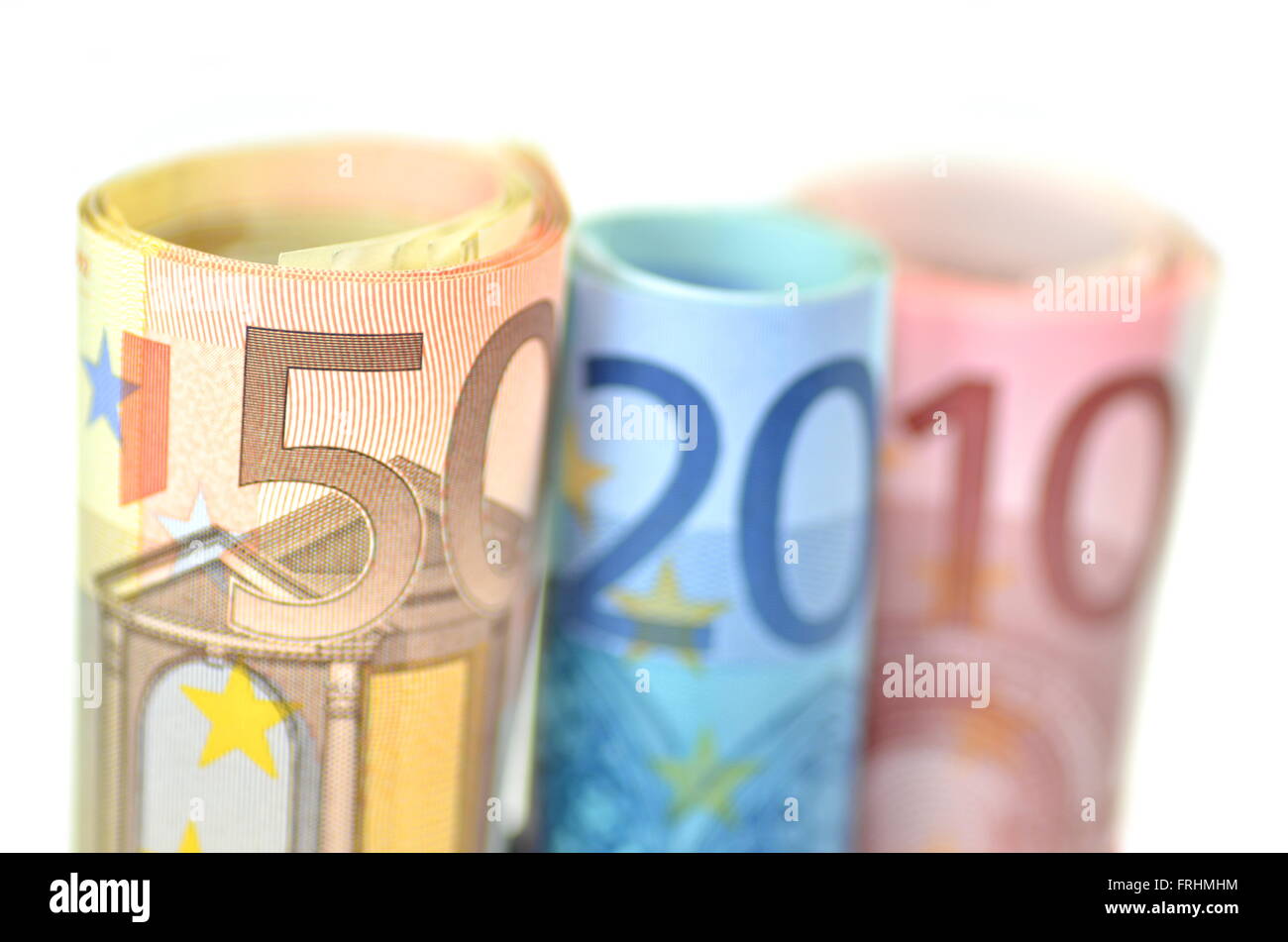 euro banknotes isolated on white background Stock Photo - Alamy