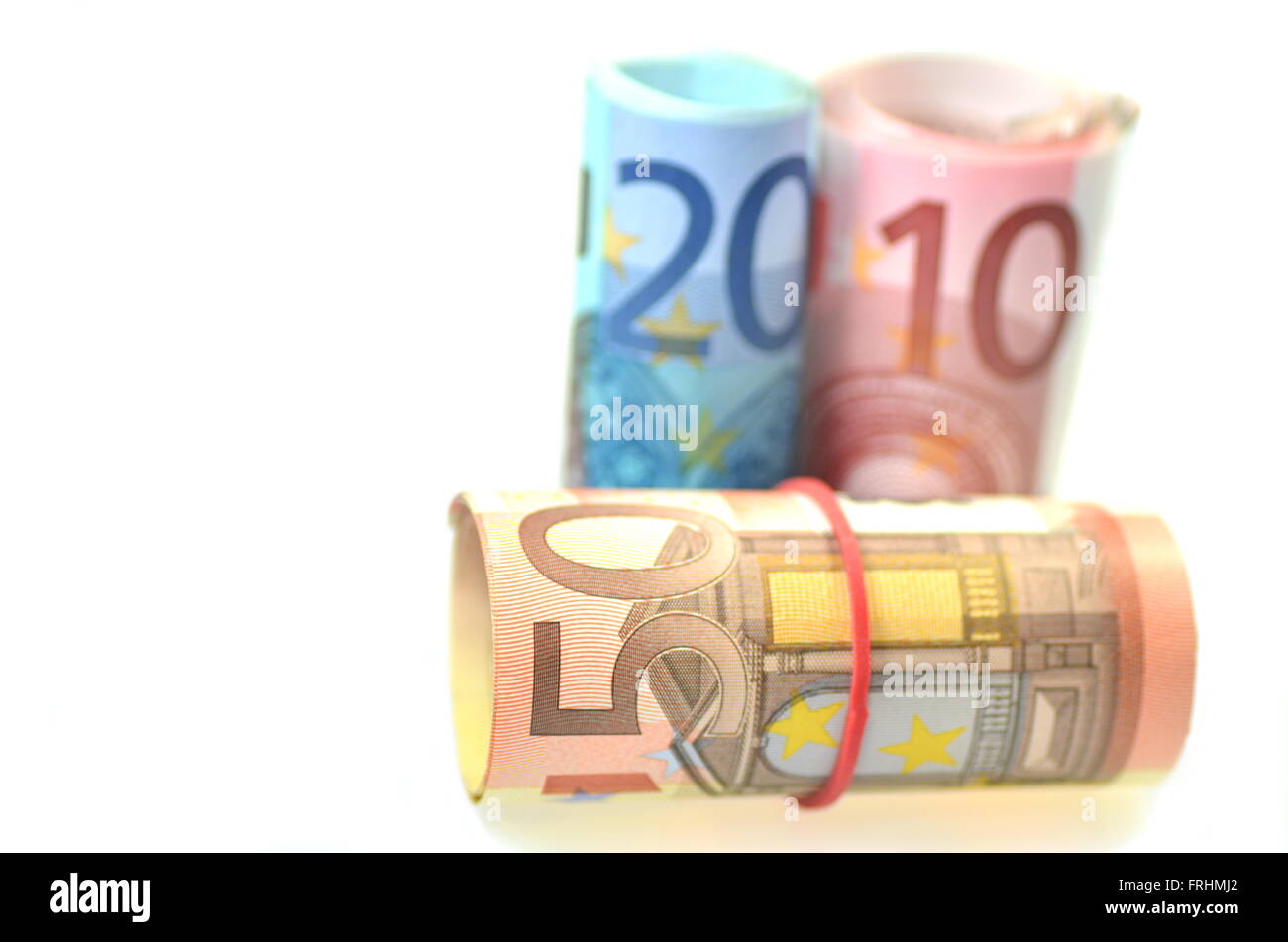 euro banknotes isolated on white background Stock Photo - Alamy