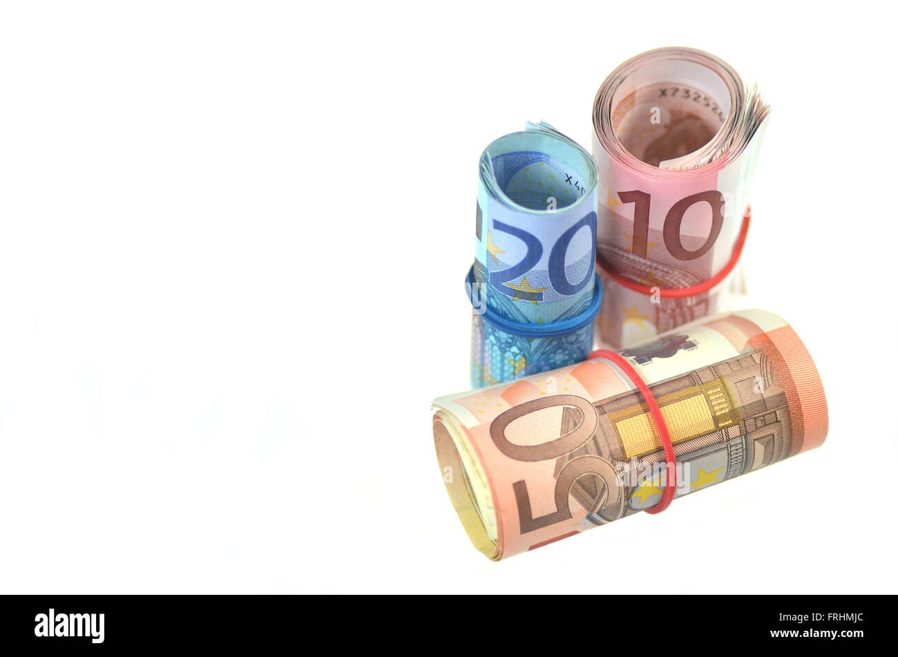 euro banknotes isolated on white background Stock Photo - Alamy