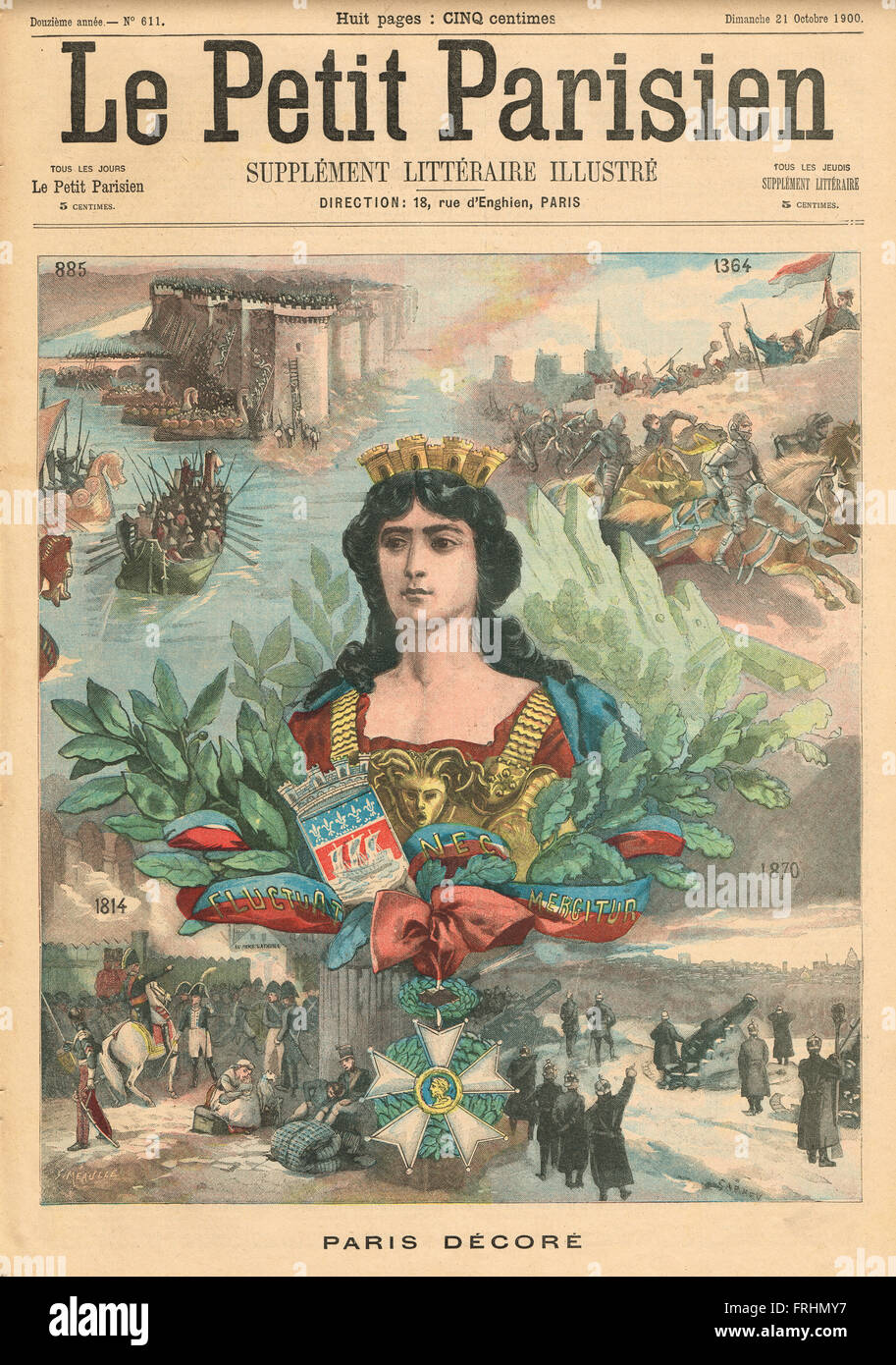 City of Paris receives Legion of Honour 1900.  French illustrated newspaper Le Petit Parisien illustration Stock Photo