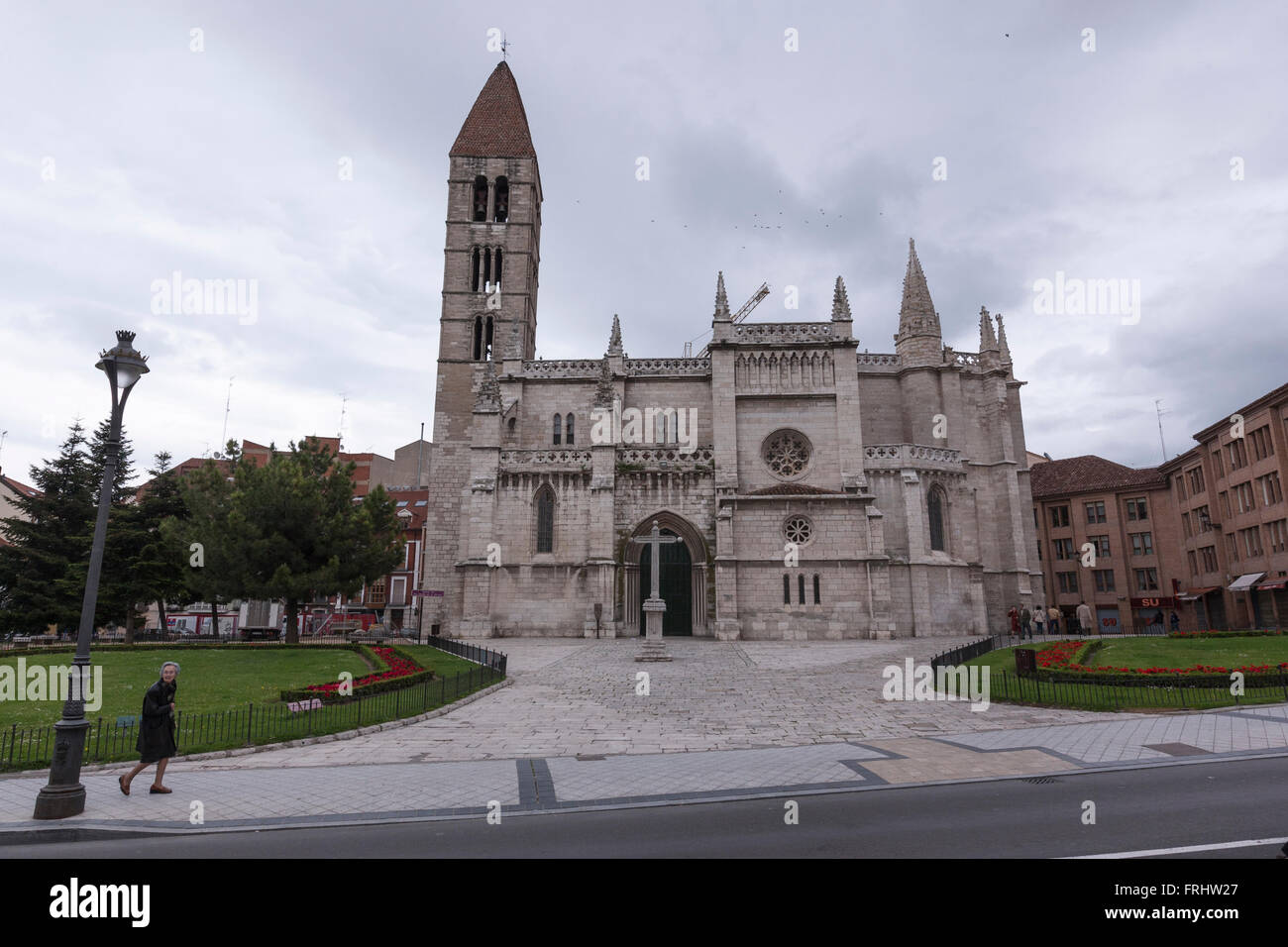 Iglesia de Nuestra Señora de la Antigua, Portugalete Square, in  Valladolid, Castile and León, Spain Stock Photo