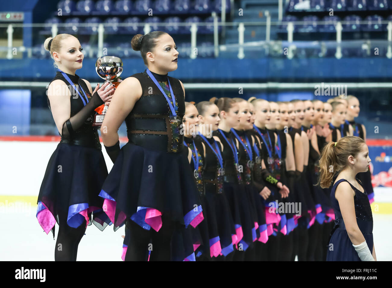 ZAGREB,CROATIA MARCH 12 Team Finland 1 have won silver medals for