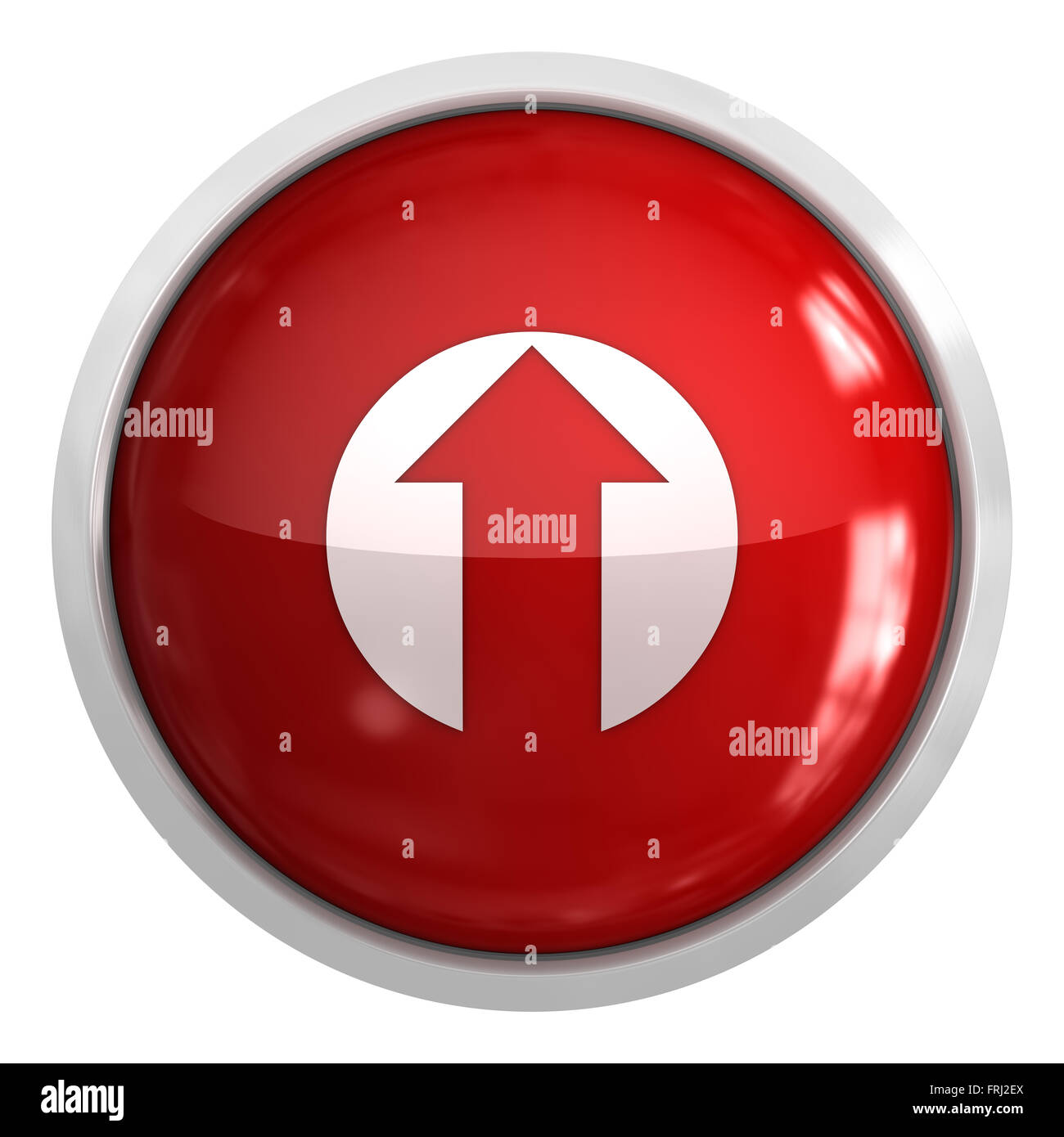 Push button - upload concept , 3d rendered image. Stock Photo