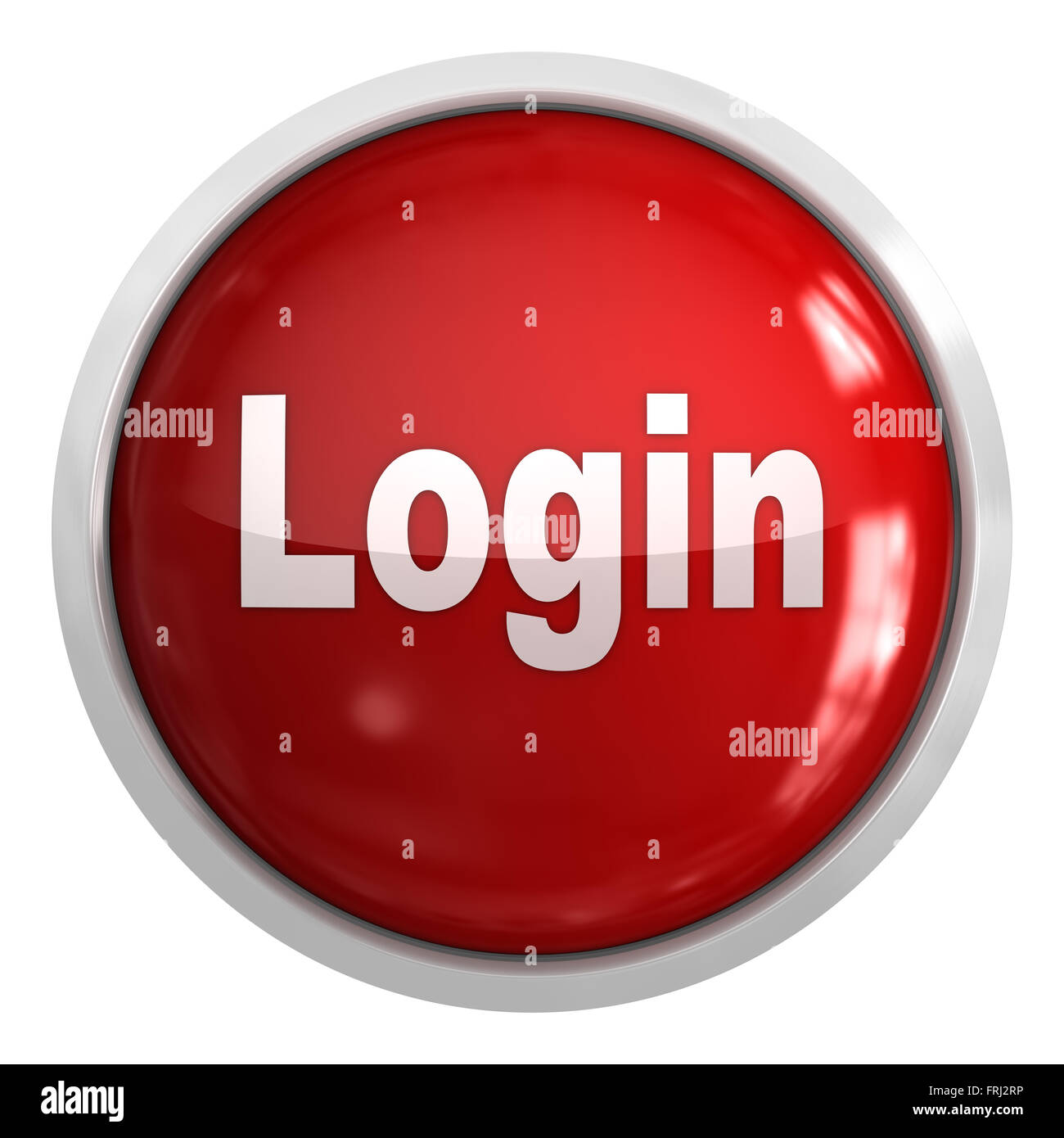 Login Button , isolated on white. Stock Photo