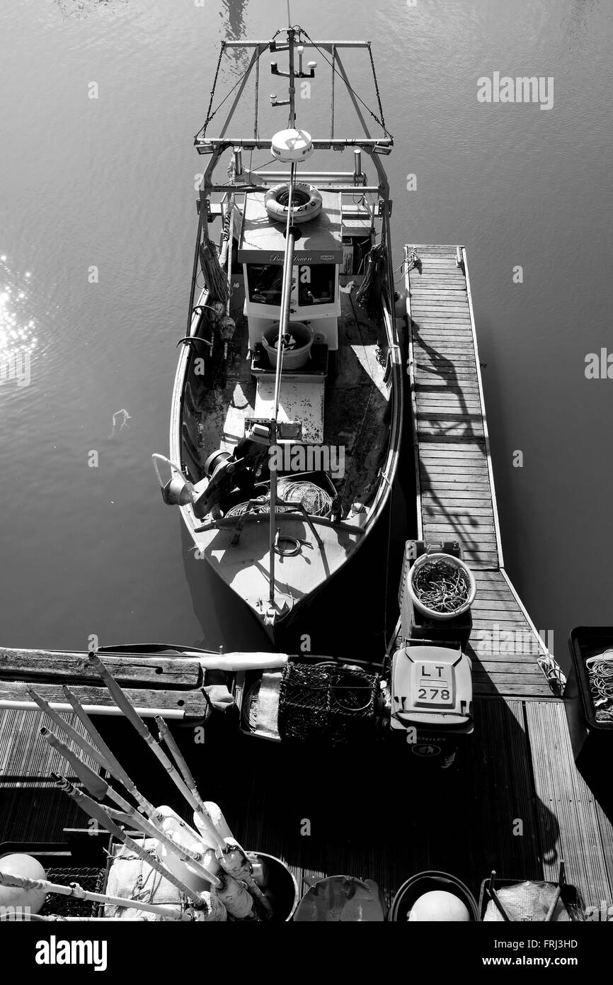 Fishing boats moored in Brighton Marina East Sussex UK Stock Photo