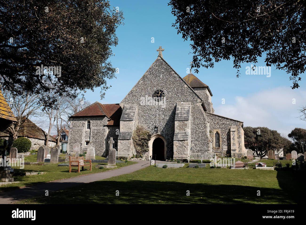 St Margarets Church in Rottingdean near Brighton East Sussex UK Stock Photo