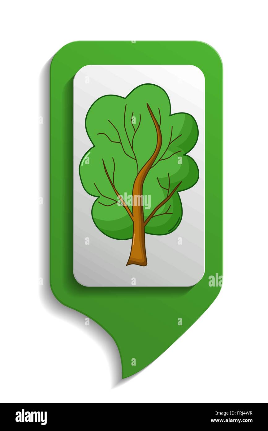 Tree map sign icon in cartoon style on white background Stock Vector ...