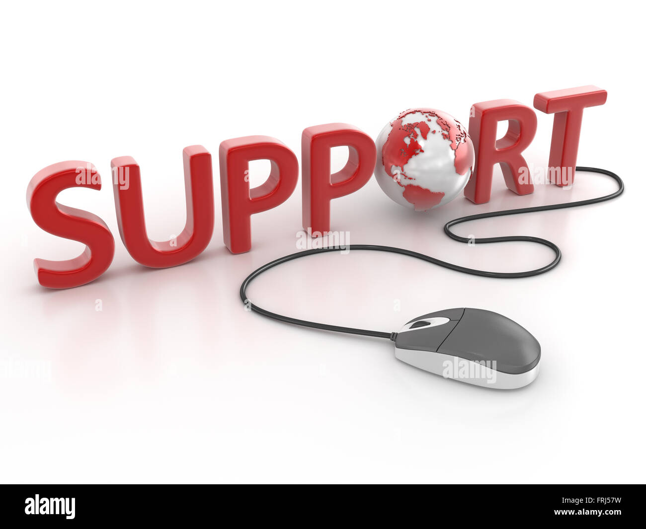 Support with mouse , This is a computer generated and 3d rendered image. Stock Photo