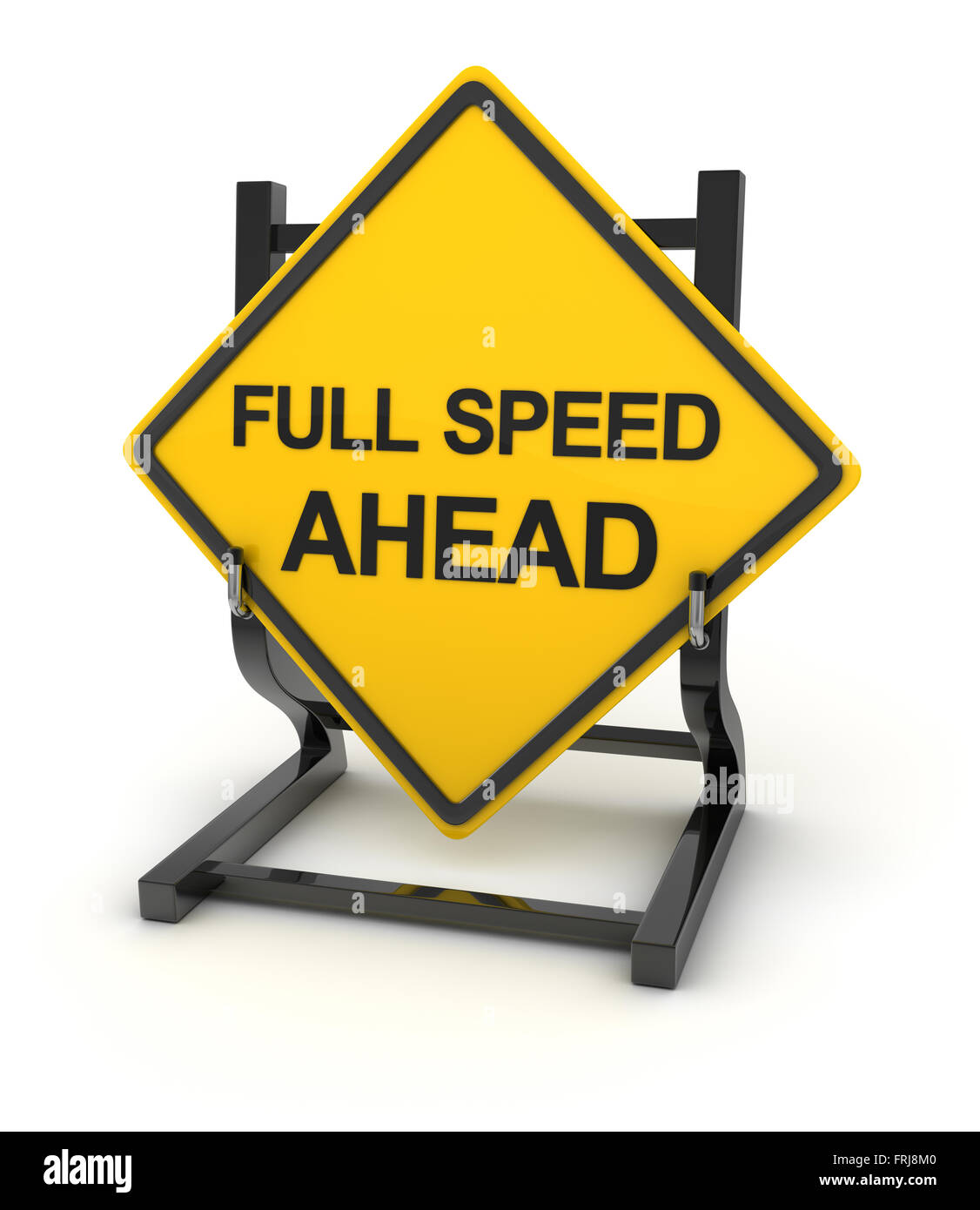 Road sign - full speed ahead , This is a computer generated and 3d rendered picture. Stock Photo