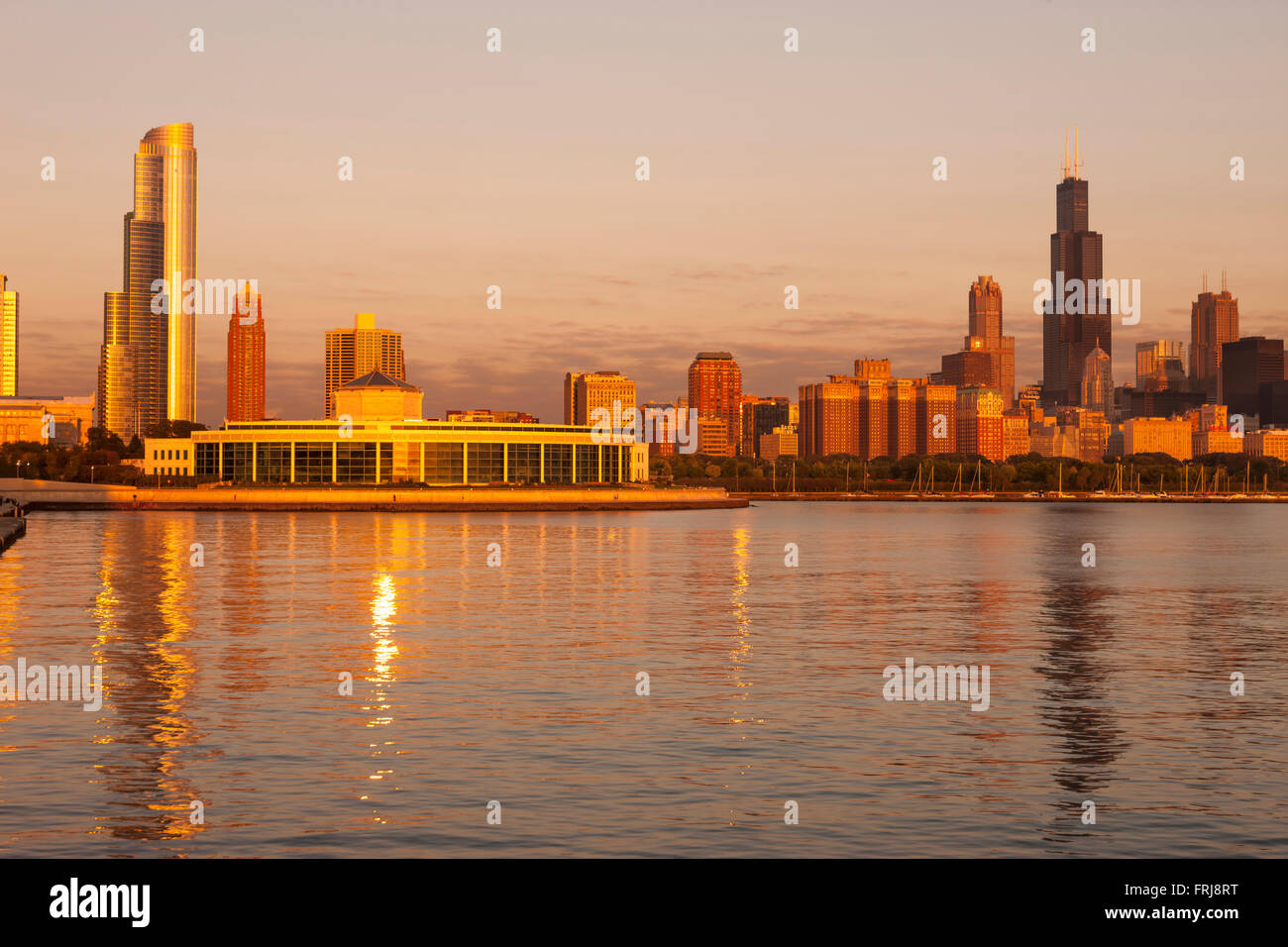 LAKE SHORE SKYLINE DOWNTOWN CHICAGO ILLINOIS USA Stock Photo - Alamy