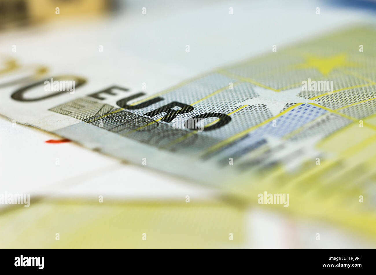 Detail of euro banknote with star detail Stock Photo
