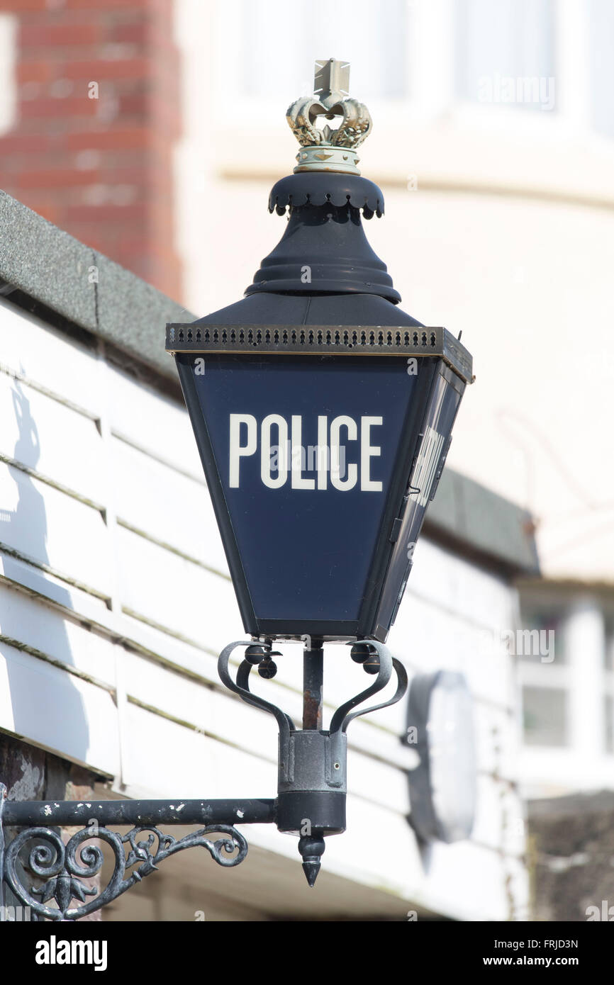 Old fashioned police lantern sign logo. Stock Photo