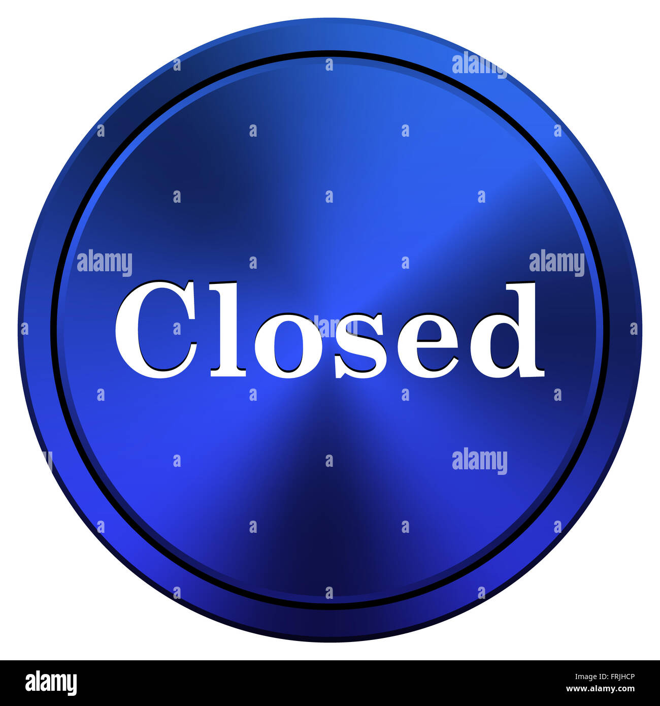 Metallic icon with white design on blue background Stock Photo - Alamy