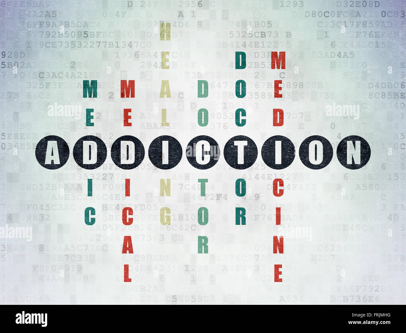 Healthcare concept Addiction in Crossword Puzzle Stock Photo Alamy