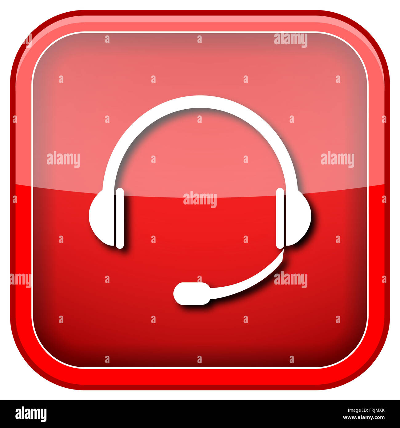 Red shiny glossy icon on white background Stock Photo - Alamy