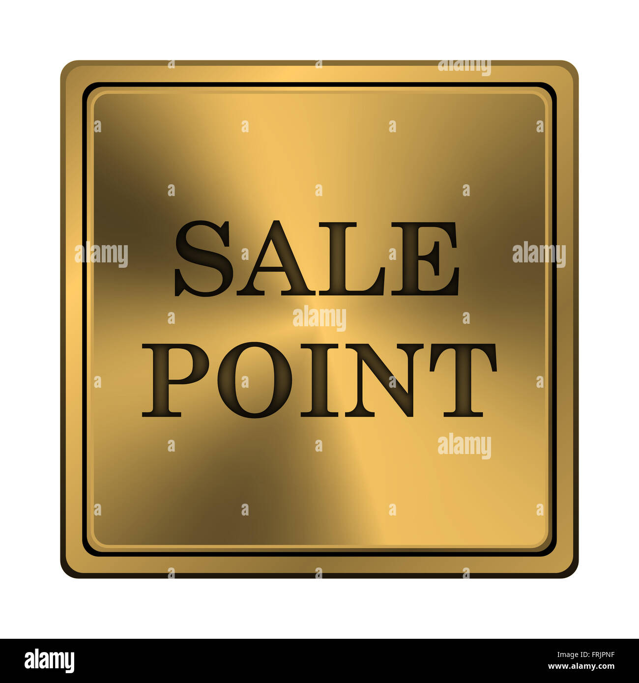 Square metallic icon with carved design on copper background Stock ...