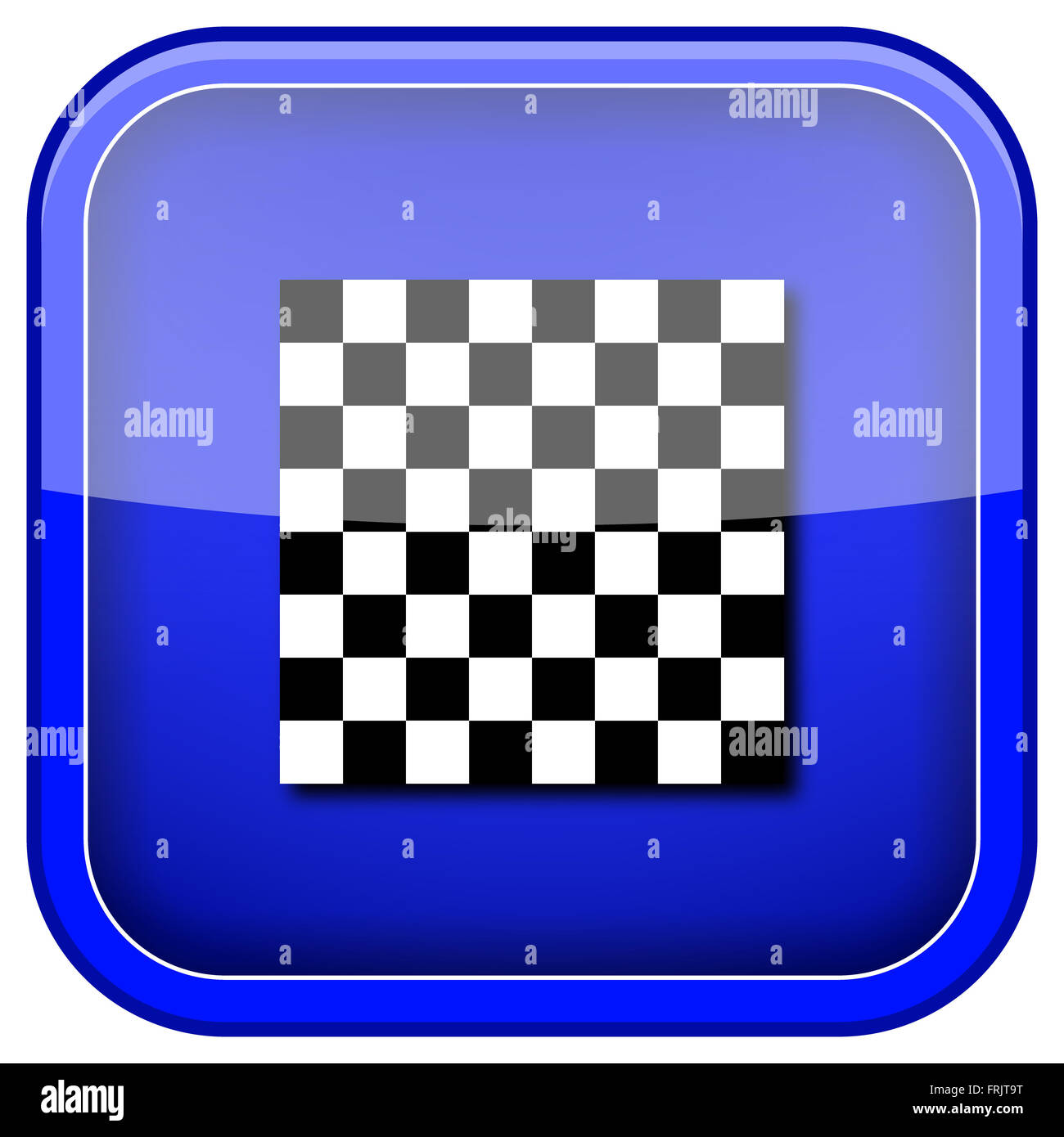 Blue shiny glossy icon on white background Stock Photo - Alamy