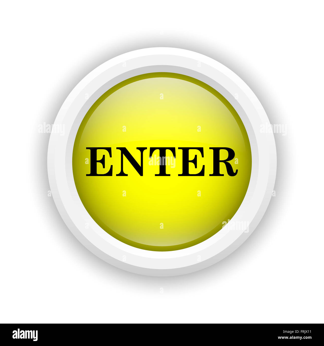 Round plastic icon with black design on yellow background Stock Photo ...
