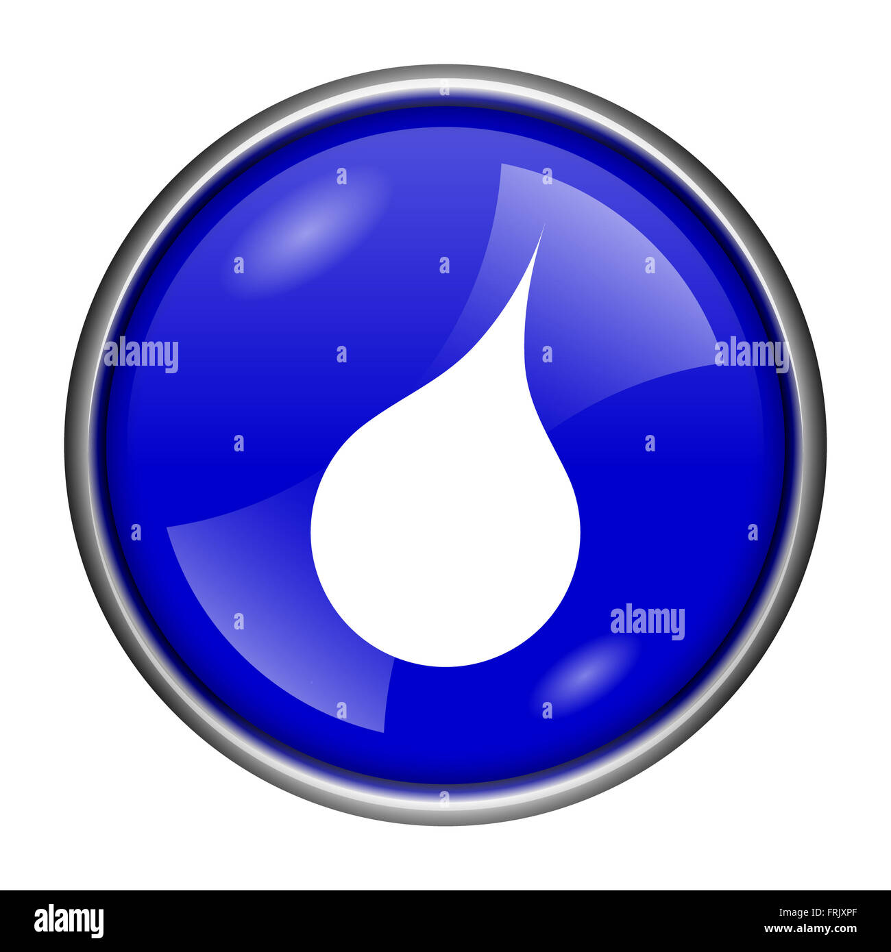 Round glossy icon with white design on blue background Stock Photo - Alamy