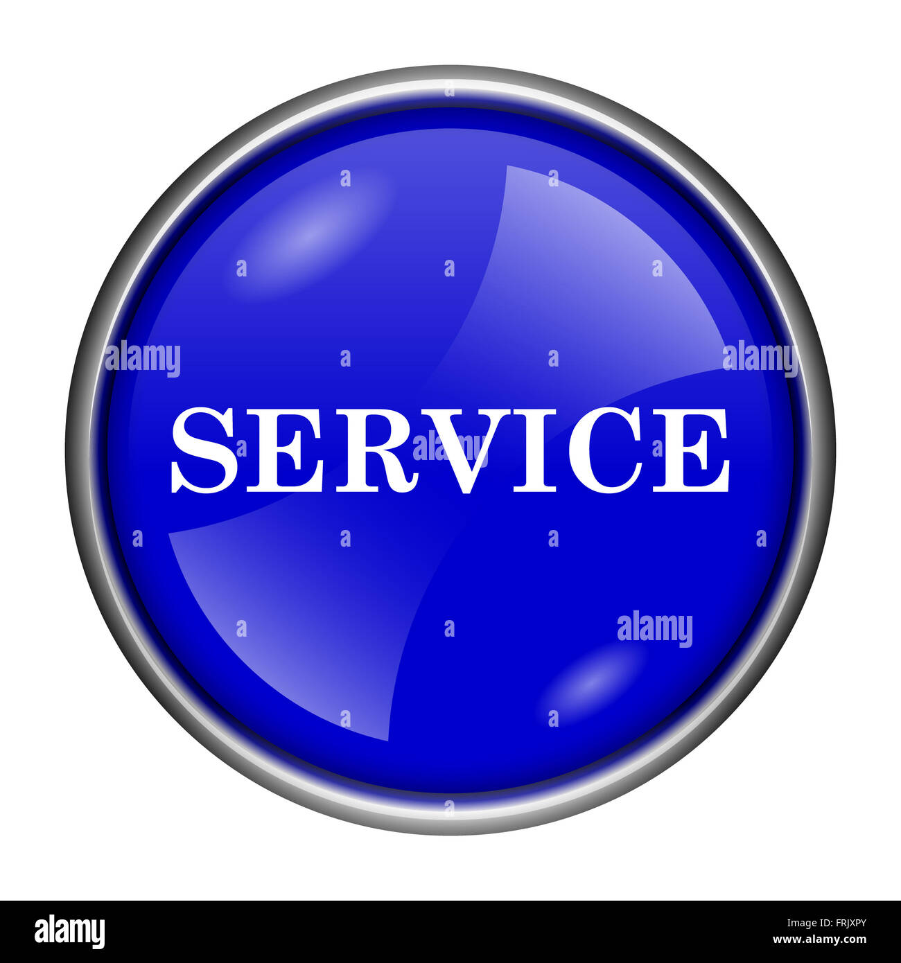 Round glossy icon with white design on blue background Stock Photo - Alamy