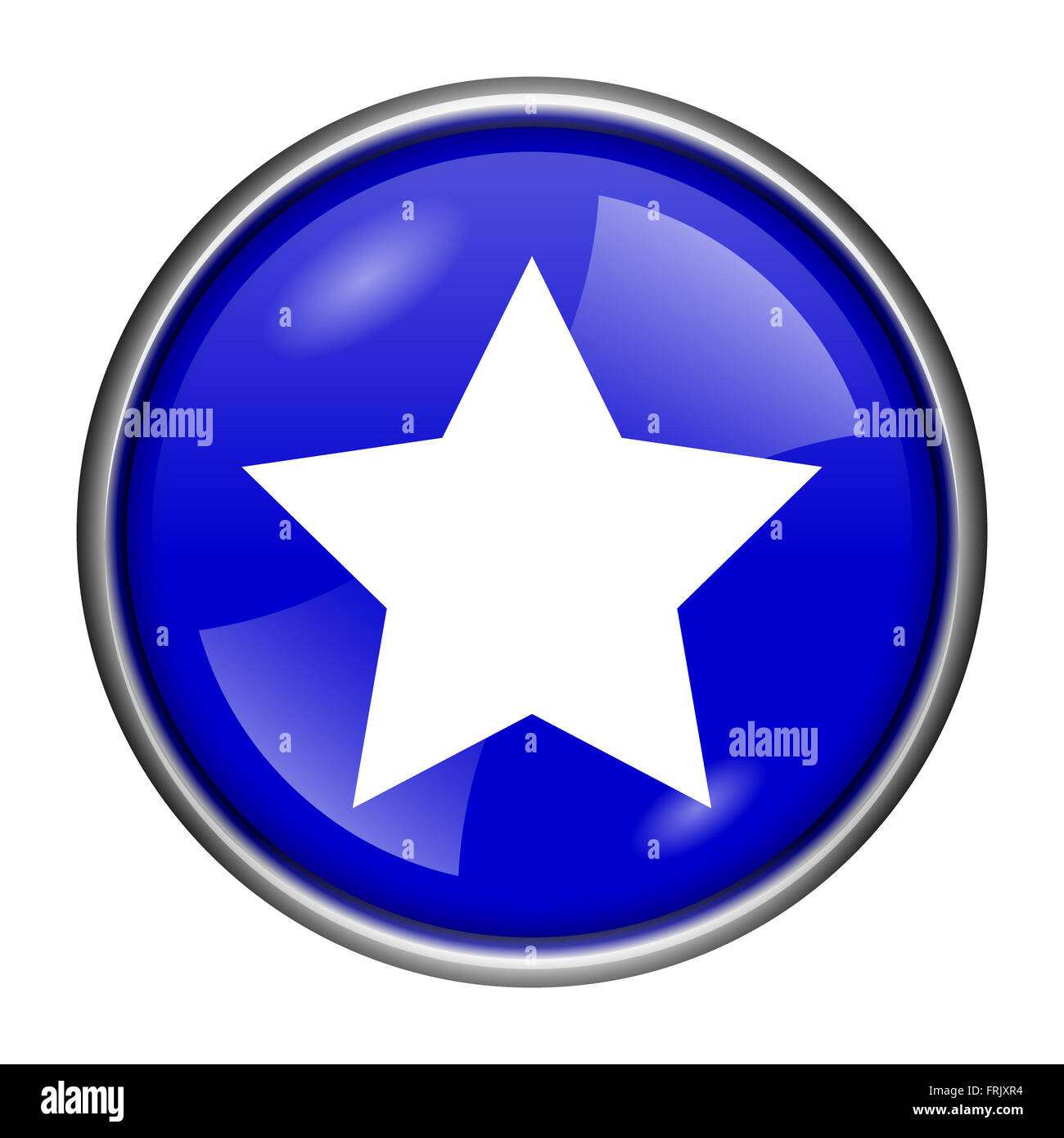 Round glossy icon with white design on blue background Stock Photo - Alamy