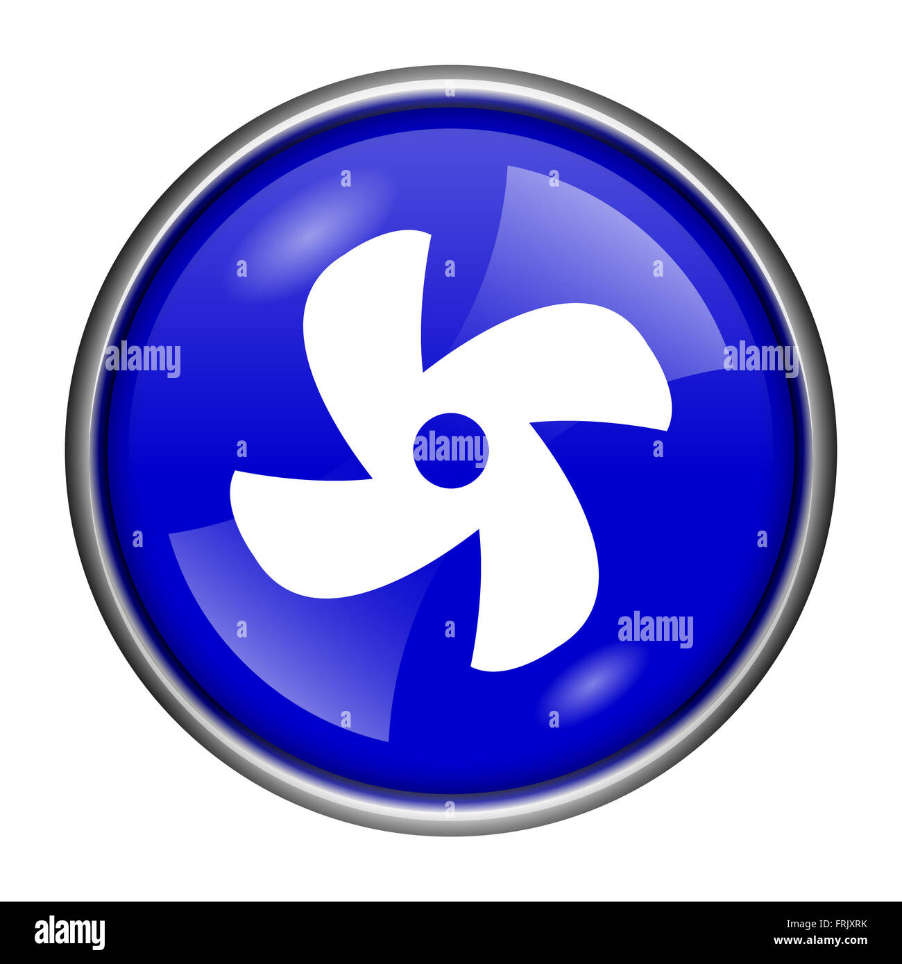 Round glossy icon with white design on blue background Stock Photo - Alamy