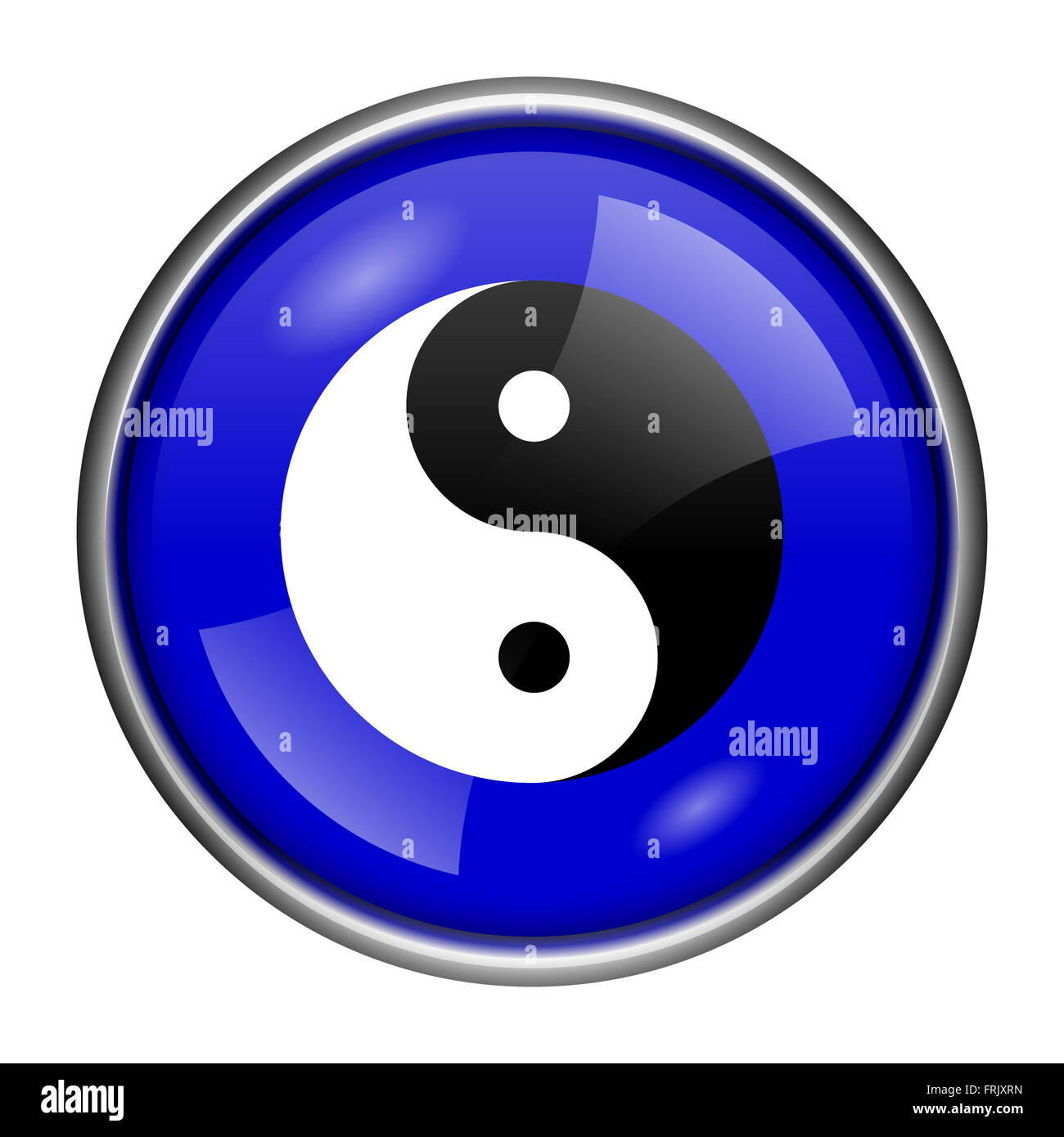 Round glossy icon with white design on blue background Stock Photo - Alamy
