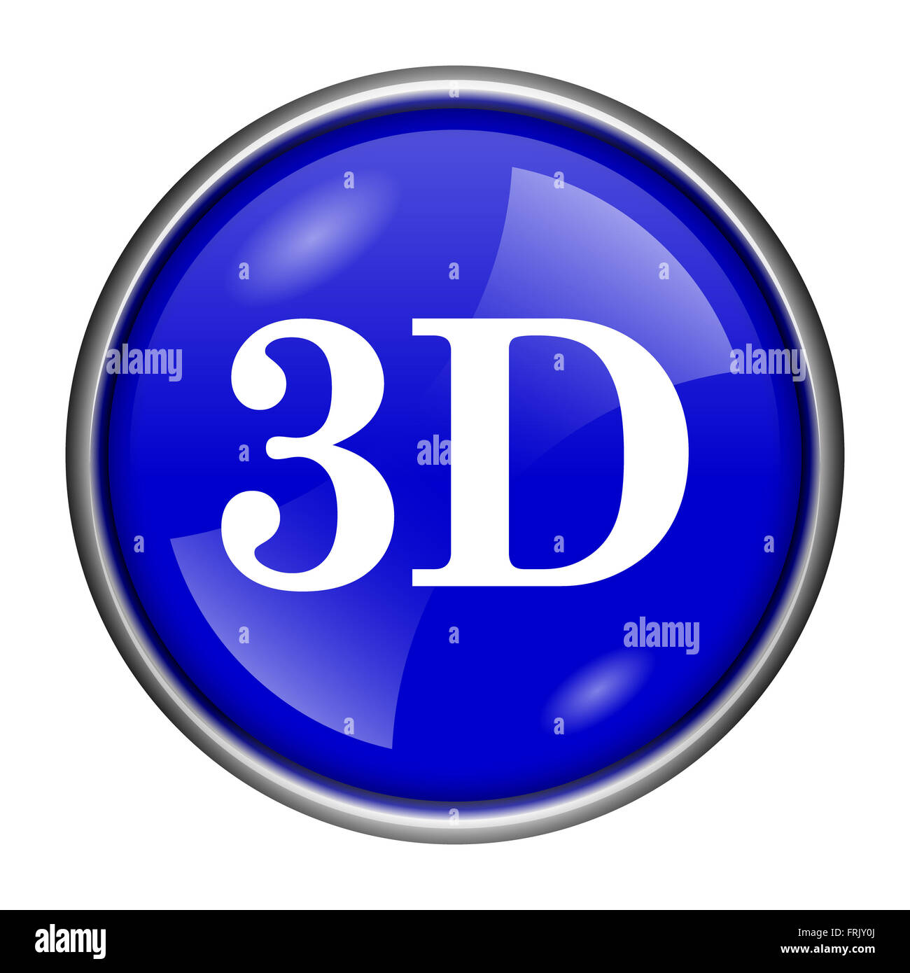 Round glossy icon with white design on blue background Stock Photo - Alamy