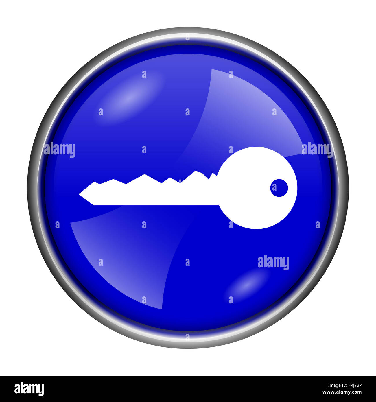 Round glossy icon with white design on blue background Stock Photo - Alamy