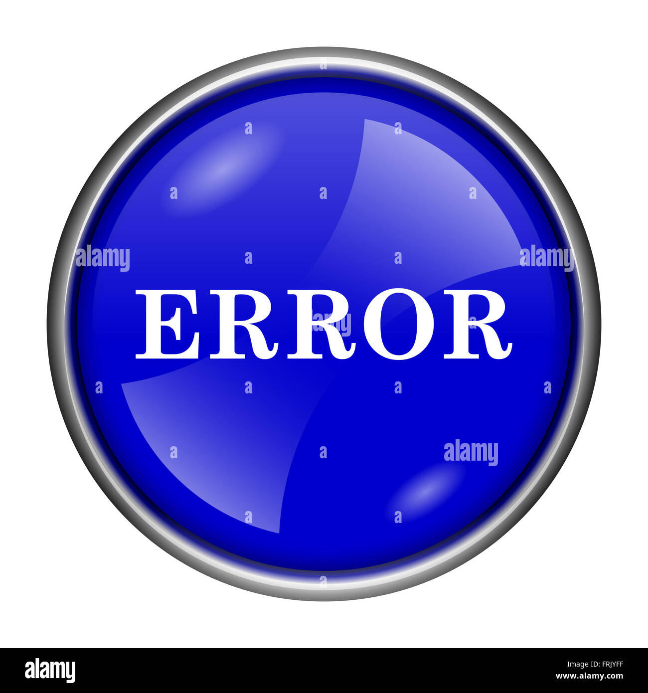 Round glossy icon with white design on blue background Stock Photo - Alamy