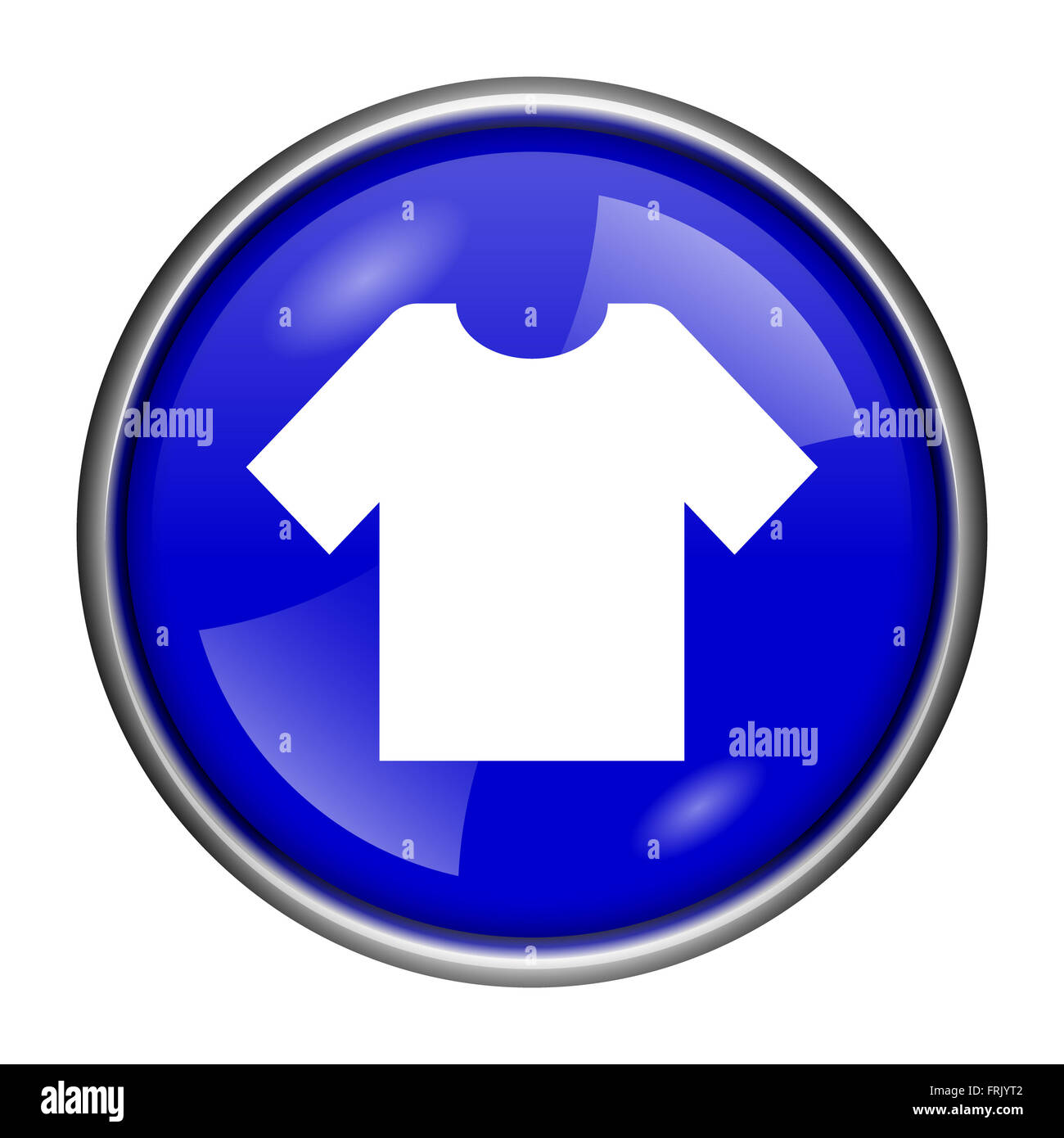 Blue shiny glossy icon on white background Stock Photo - Alamy