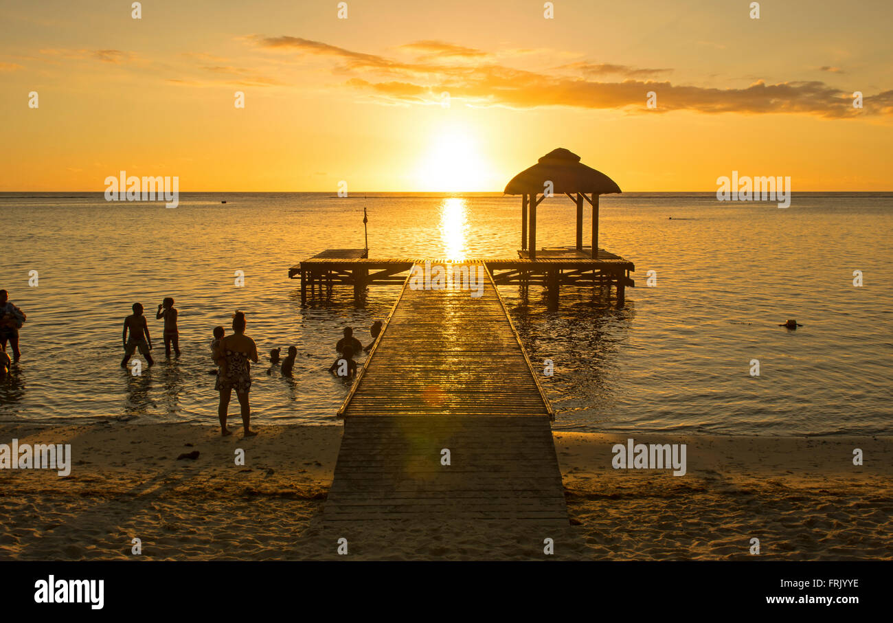 Mauritius Sunset Stock Photo Alamy
