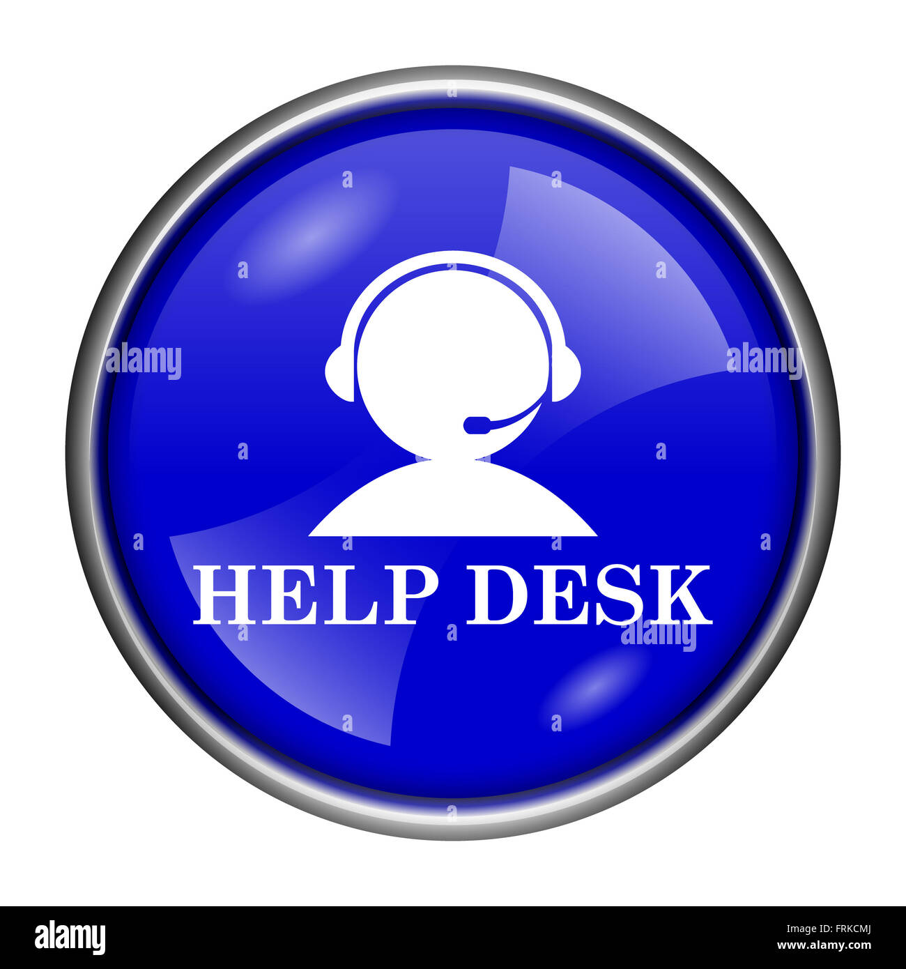 Round glossy icon with white design on blue background Stock Photo - Alamy