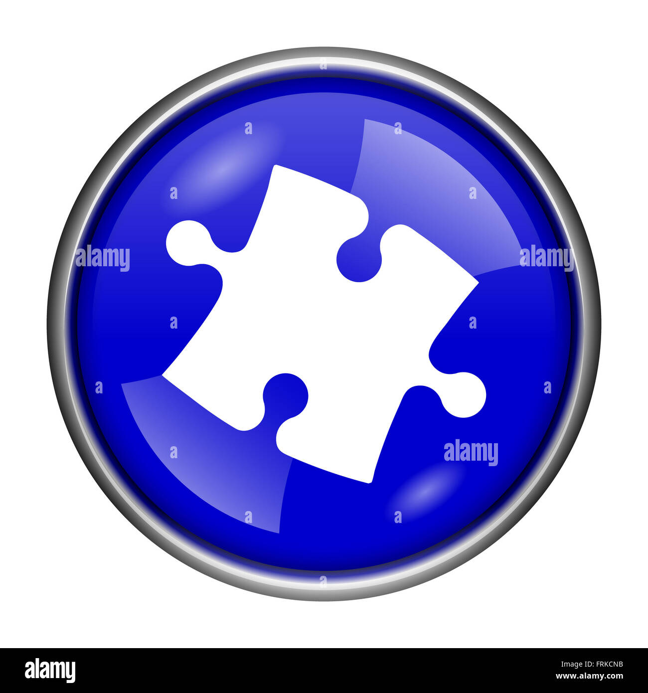 Round glossy icon with white design on blue background Stock Photo - Alamy