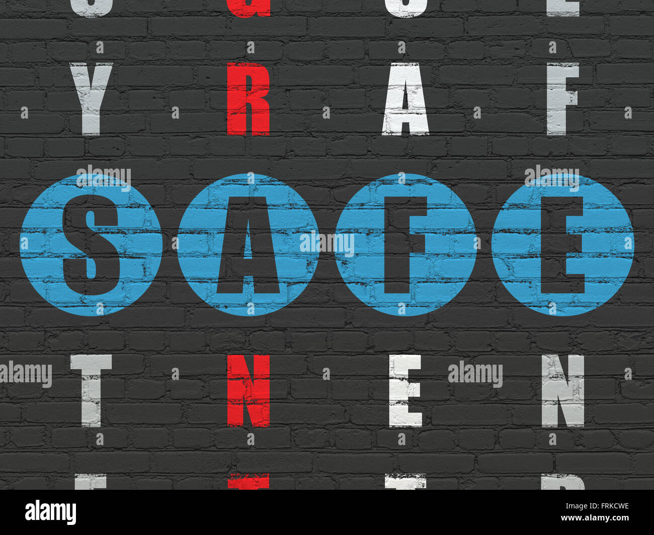 Security concept Safe in Crossword Puzzle Stock Photo Alamy