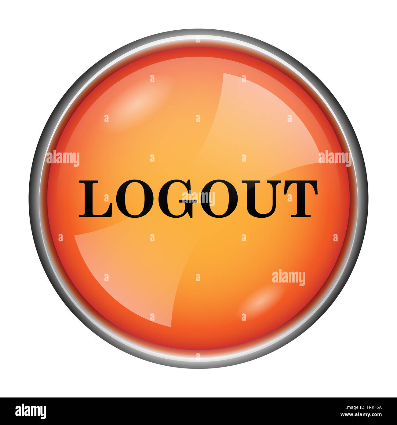 Round glossy icon with black design on orange background Stock Photo ...