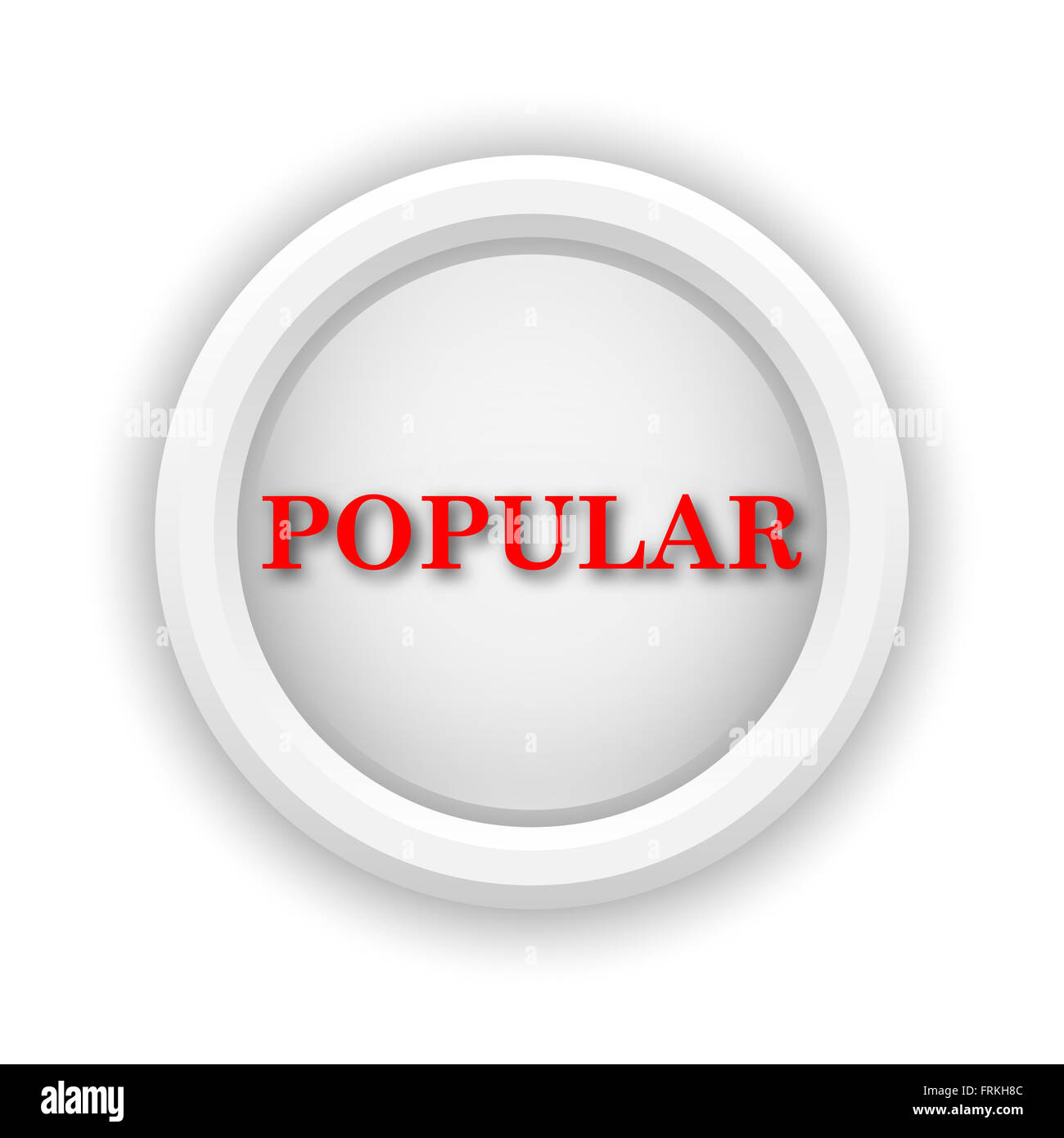 Round plastic icon with red design on white background Stock Photo - Alamy