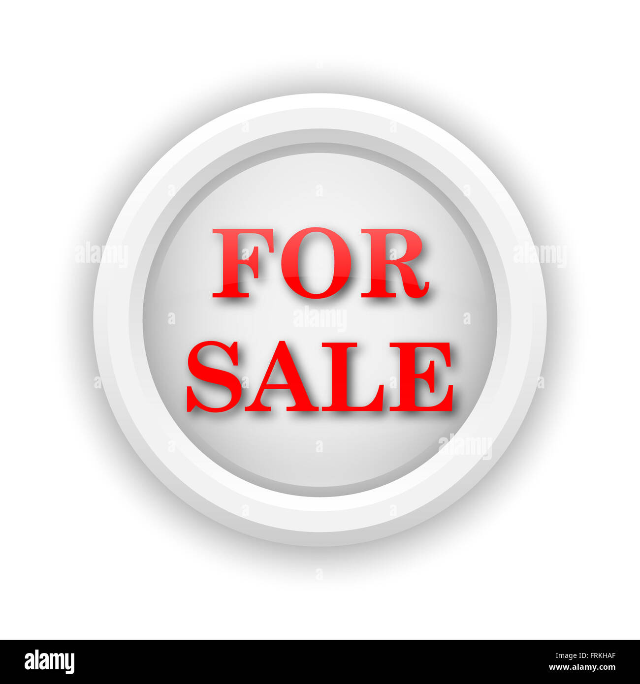 Round plastic icon with red design on white background Stock Photo - Alamy