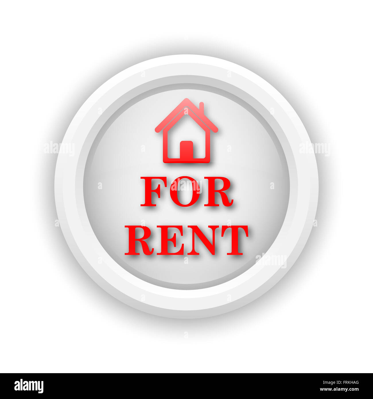 Round plastic icon with red design on white background Stock Photo - Alamy