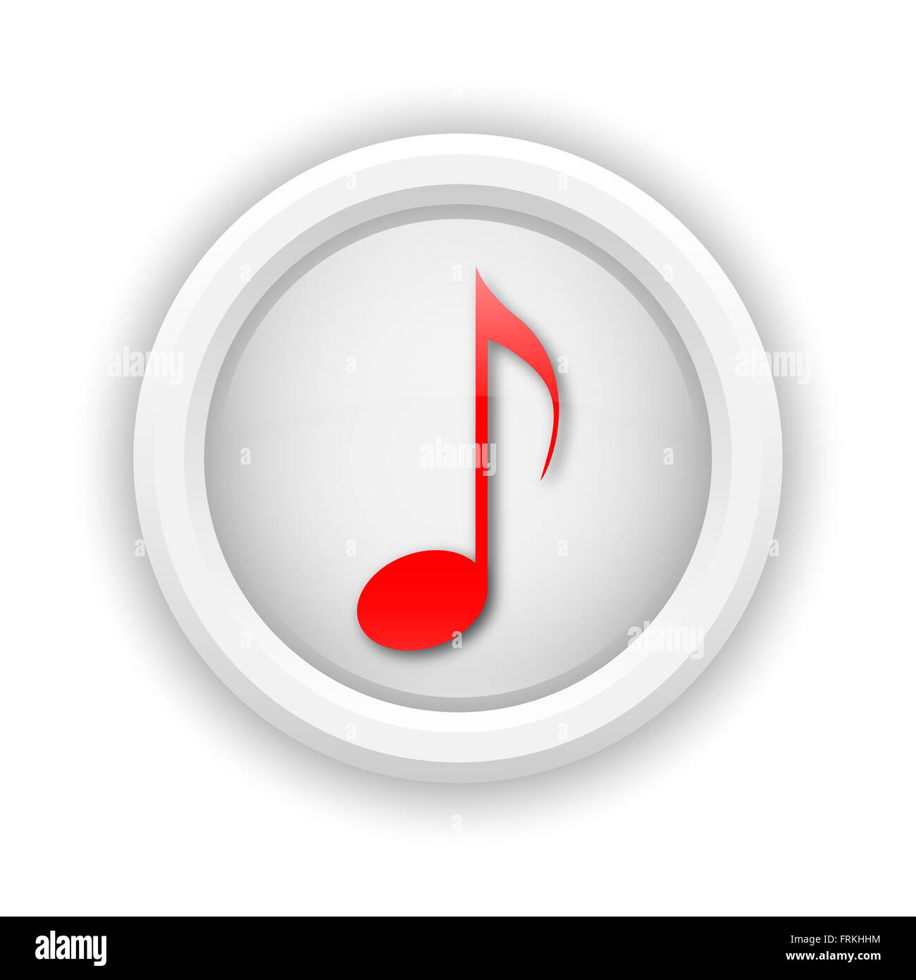 Round plastic icon with red design on white background Stock Photo - Alamy
