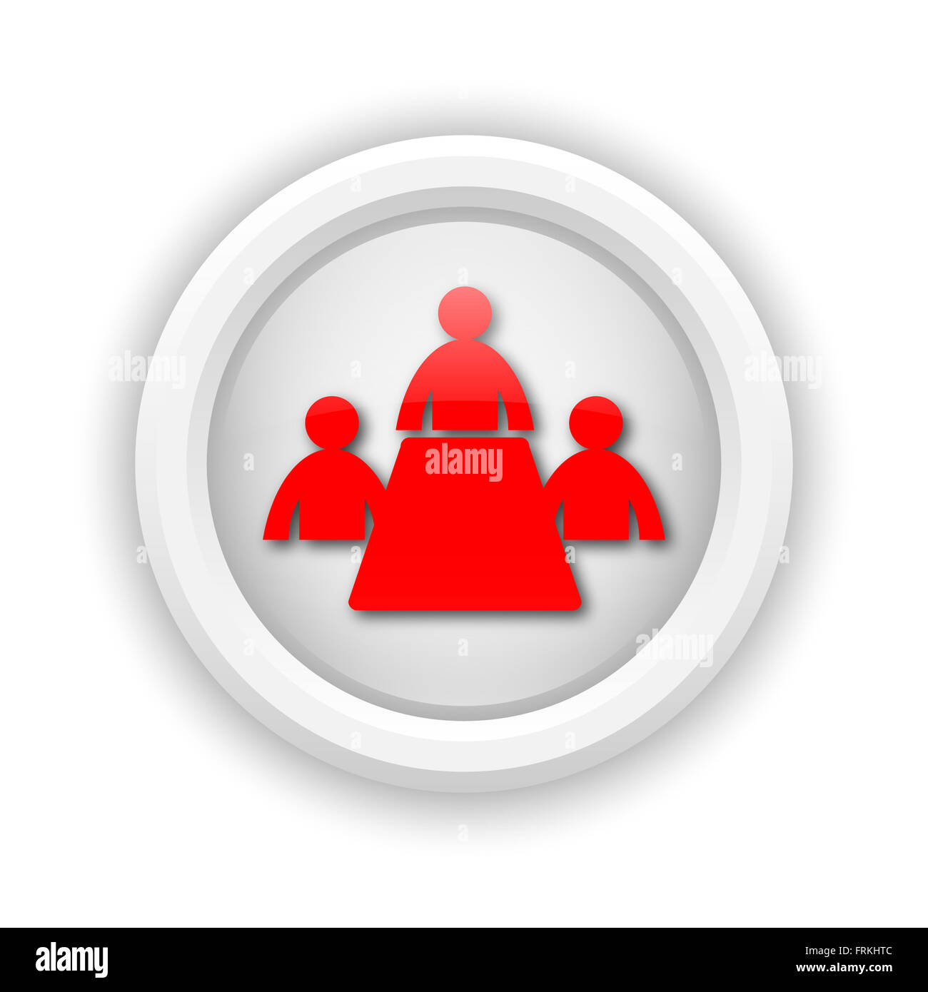 Round plastic icon with red design on white background Stock Photo - Alamy