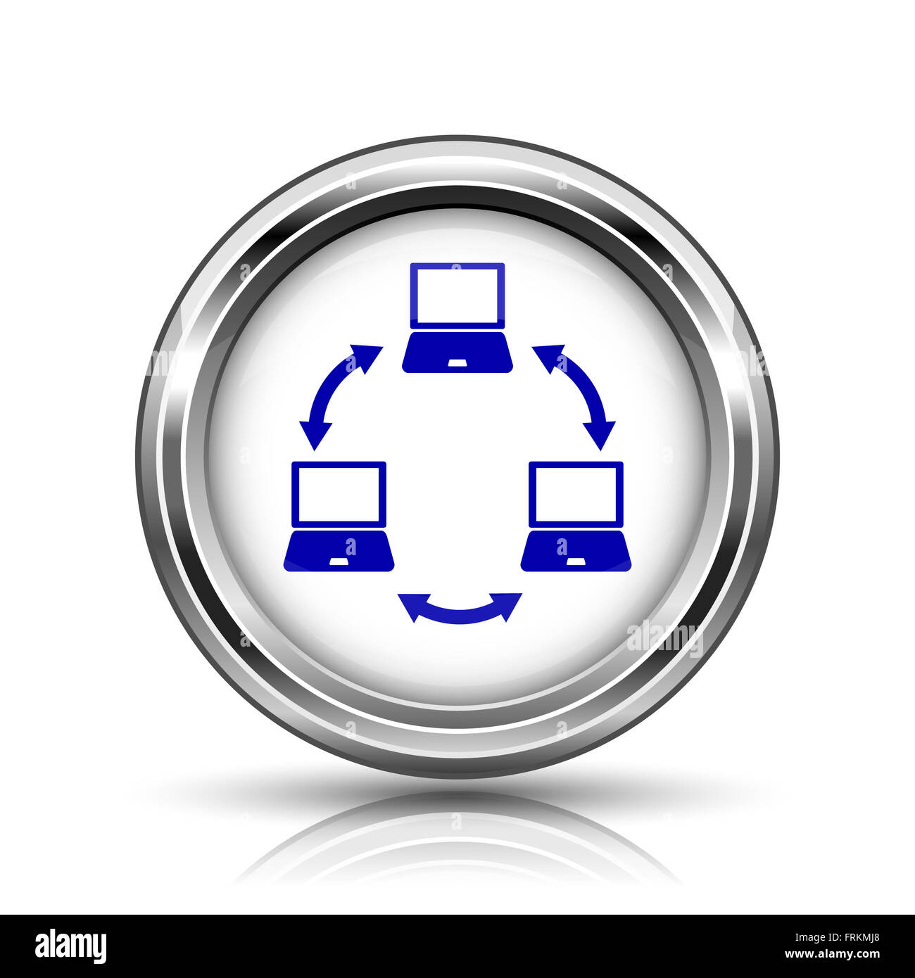 Shiny glossy icon - internet metallic button Stock Photo - Alamy