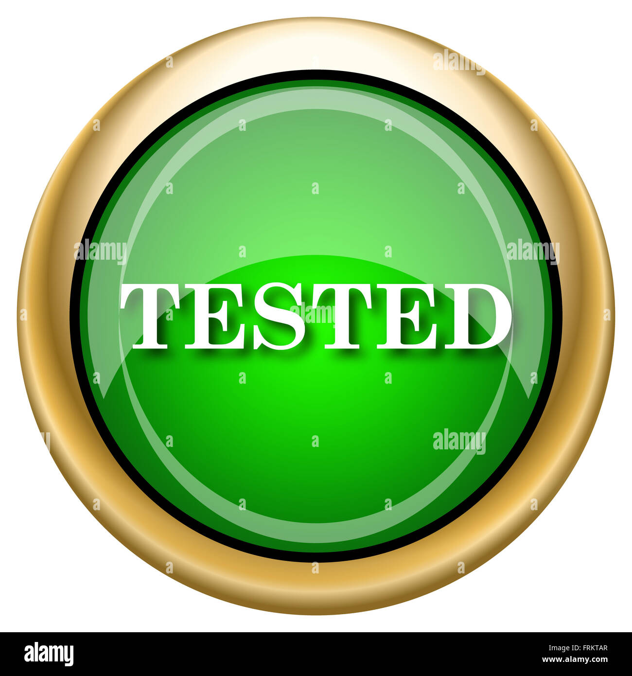 Green shiny glossy icon on white background Stock Photo - Alamy