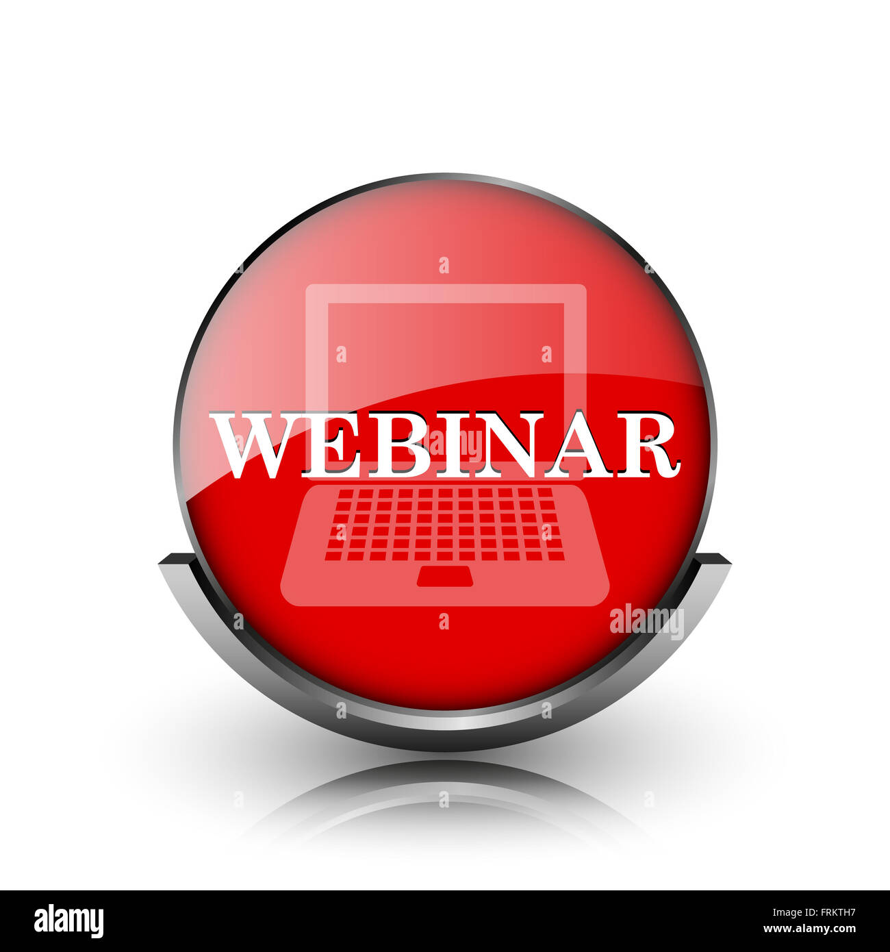 Red shiny glossy icon on white background Stock Photo - Alamy