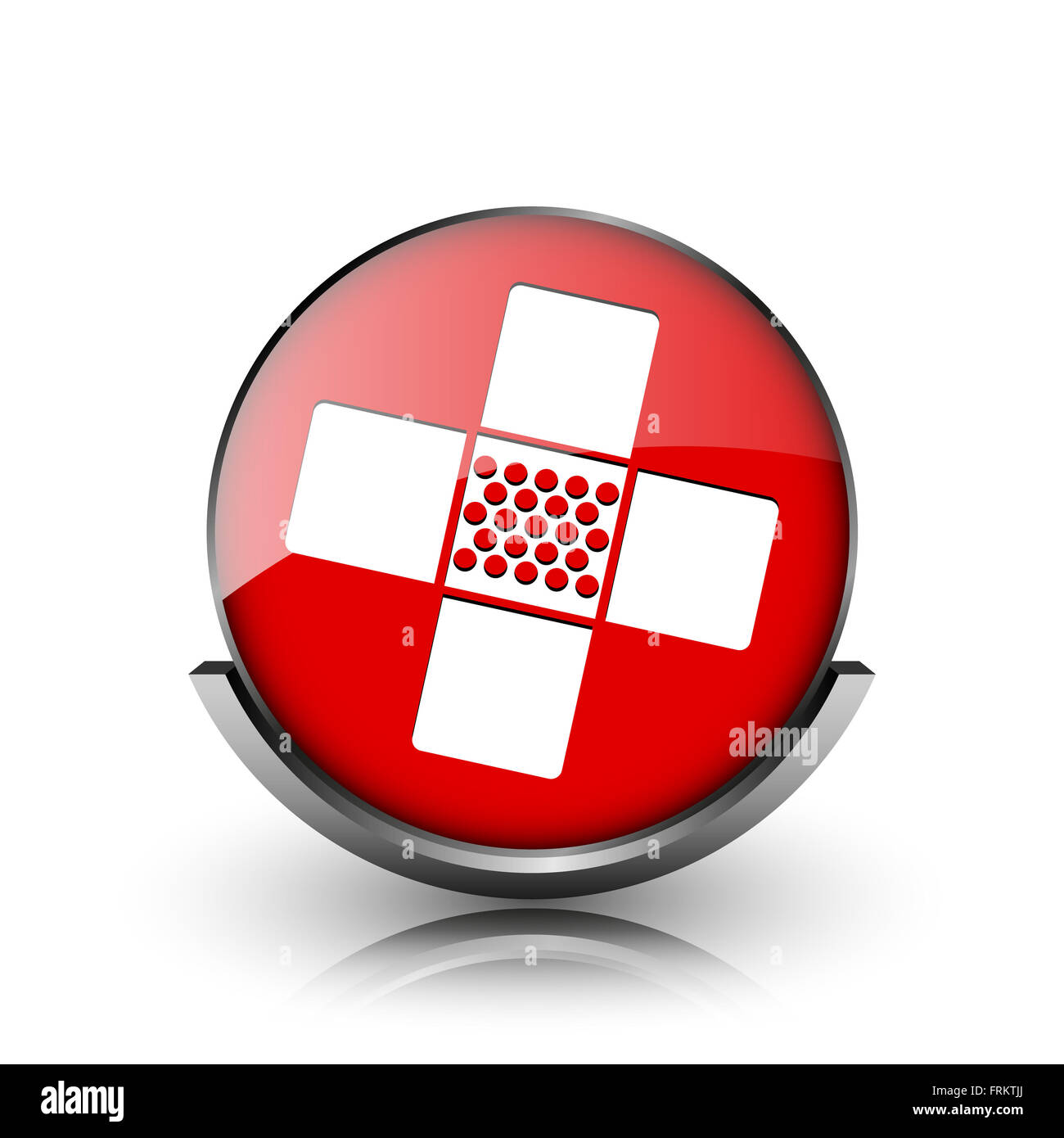 Red shiny glossy icon on white background Stock Photo - Alamy