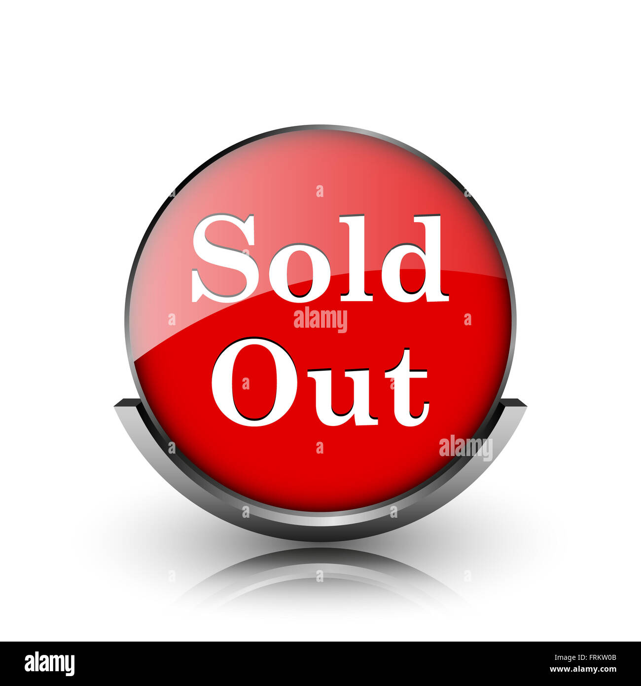 Red shiny glossy icon on white background Stock Photo - Alamy