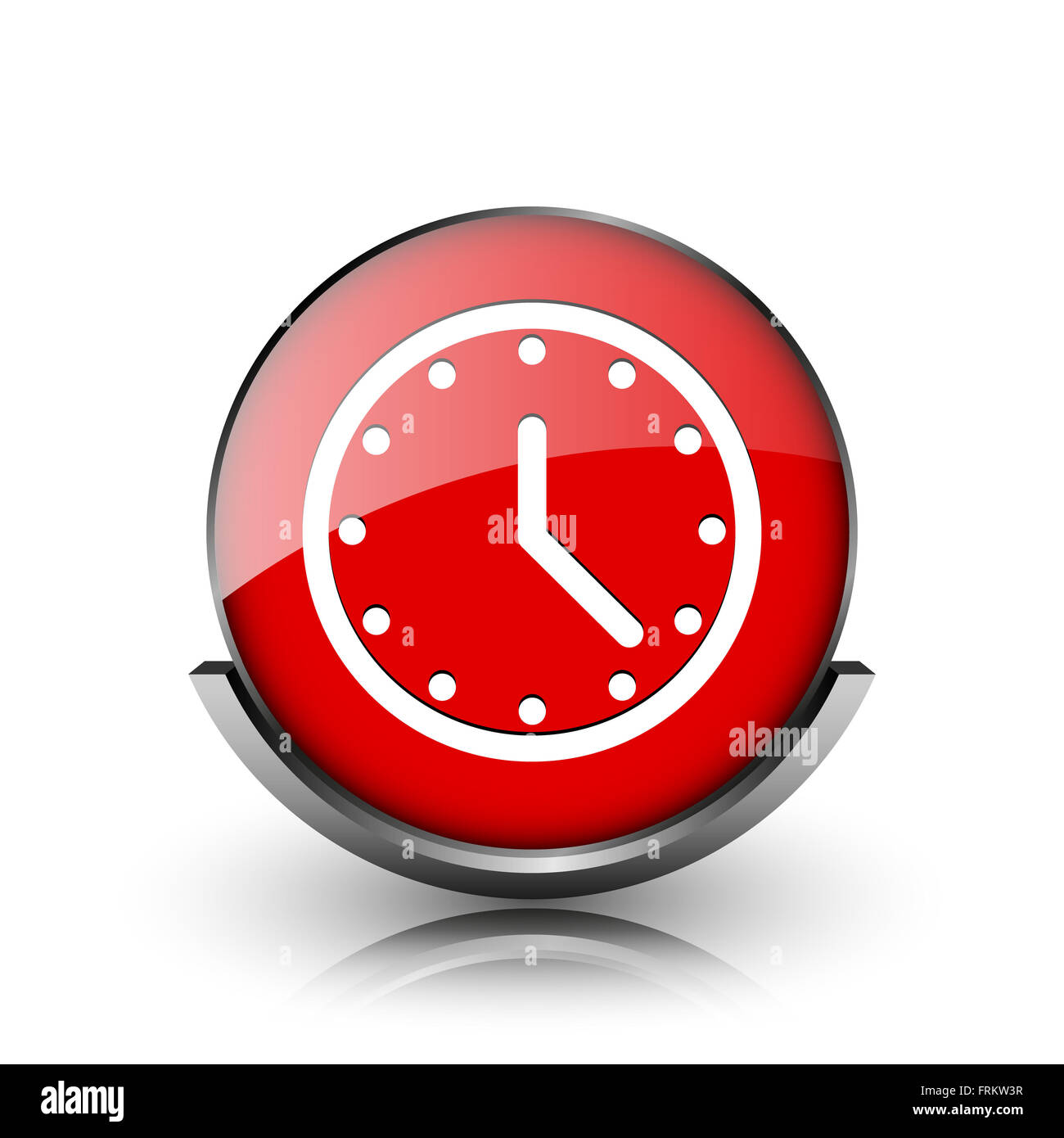 Red shiny glossy icon on white background Stock Photo - Alamy